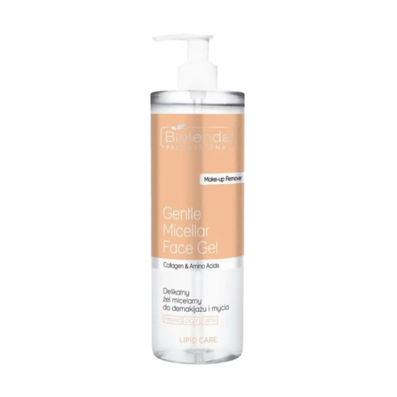 Міцелярний гель для обличчя Bielenda Professional Lipid Care Gentle Micellar Face Gel з колагеном та амінокислотами, 500 мл